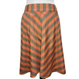 Outback Red Chevron A-line Orange Gray Full Office Career Skirt, Size X-Small